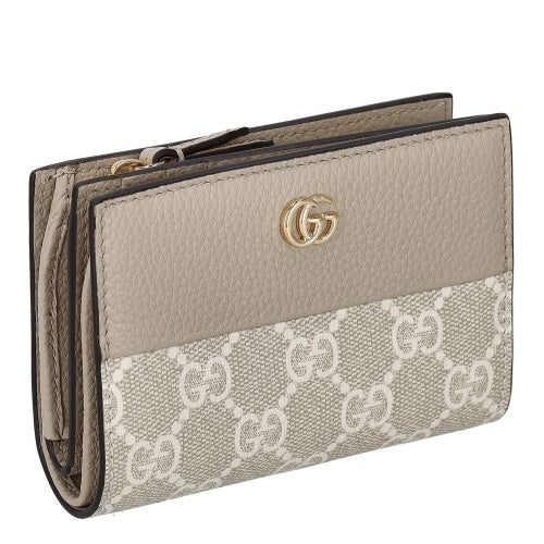 グッチ 二つ折り財布 レディース ダブルＧ バイカラー スモールウォレット ベージュ GUCCI 841360 AAE5E 9549