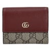 グッチ 三つ折り財布 レディース ダブルＧ バイカラー ミニ ウォレット レッド GUCCI 837957 AAE5E 6258