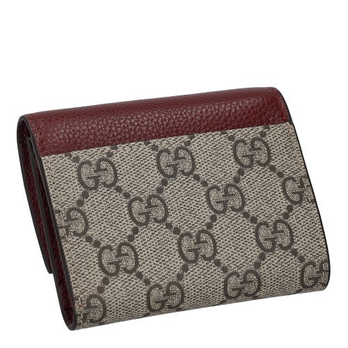 グッチ 三つ折り財布 レディース ダブルＧ バイカラー ミニ ウォレット レッド GUCCI 837957 AAE5E 6258