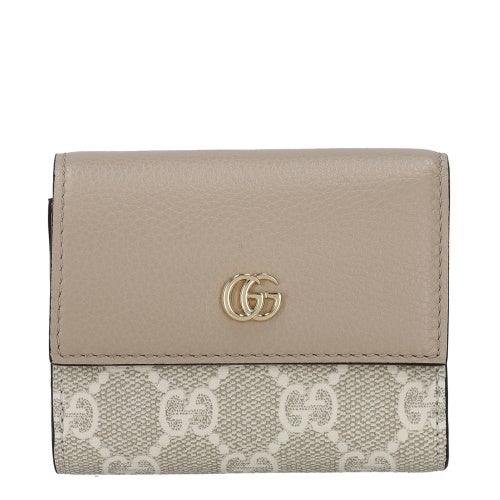 グッチ 三つ折り財布 レディース ダブルＧ バイカラー ミニ ウォレット ベージュ GUCCI 837957 AAE5E 9549