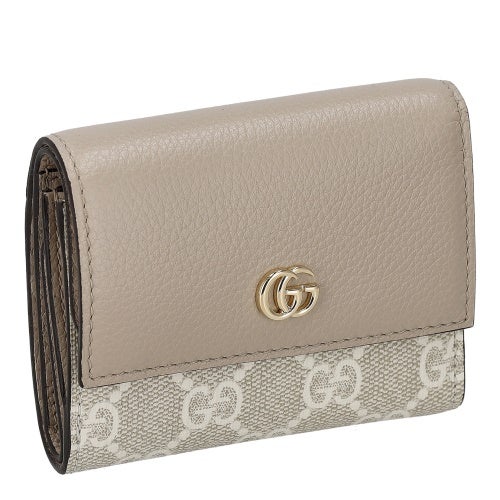 グッチ 三つ折り財布 レディース ダブルＧ バイカラー ミニ ウォレット ベージュ GUCCI 837957 AAE5E 9549