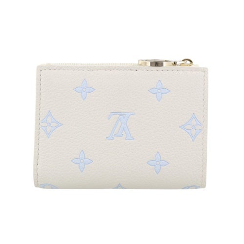 ルイヴィトン 二つ折り財布 モノグラム アンプラント ポルトフォイユ・リサ ホワイト LOUIS VUITTON M27742 ミルキーホワイト/ブルー