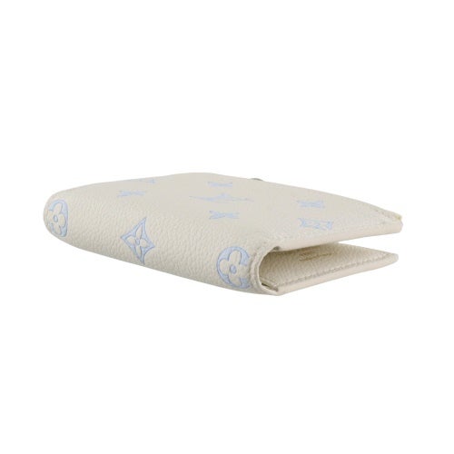 ルイヴィトン 二つ折り財布 モノグラム アンプラント ポルトフォイユ・リサ ホワイト LOUIS VUITTON M27742 ミルキーホワイト/ブルー