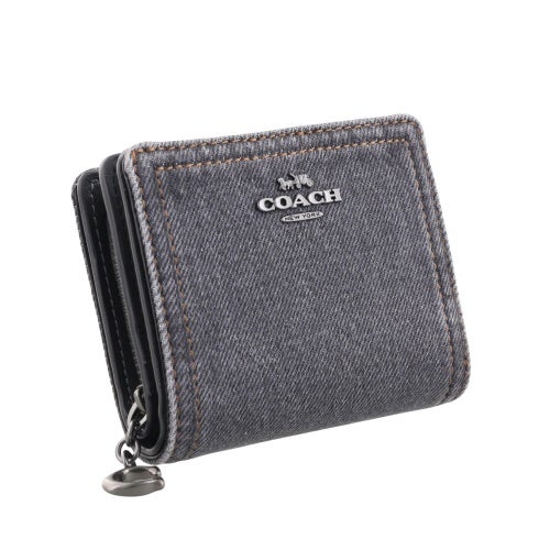 コーチ アウトレット 二つ折り財布 レディース スナップ ウォレット グレー COACH OUTLET CAP07 QBWAD ウォッシュドグレー