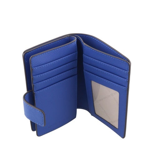 マイケルコース 二つ折り財布 レディース ビルフォールド ジップ コンパクトウォレット ミディアム ブルー MICHAEL KORS 35R4STVF6L GALAXY BLUE