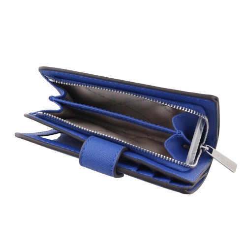 マイケルコース 二つ折り財布 レディース ビルフォールド ジップ コンパクトウォレット ミディアム ブルー MICHAEL KORS 35R4STVF6L GALAXY BLUE