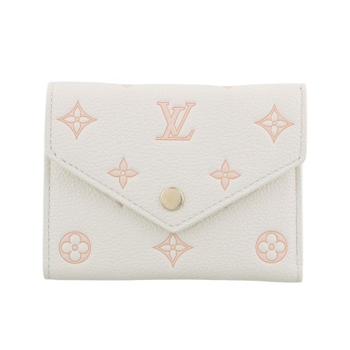 ルイヴィトン 三つ折り財布 モノグラム アンプラント ポルトフォイユ・ヴィクトリーヌ ホワイト LOUIS VUITTON M28299 ミルキーホワイト/ピーチ