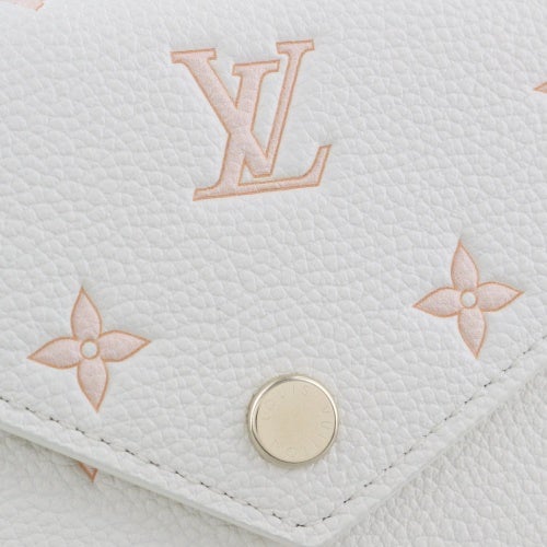 ルイヴィトン 三つ折り財布 モノグラム アンプラント ポルトフォイユ・ヴィクトリーヌ ホワイト LOUIS VUITTON M28299 ミルキーホワイト/ピーチ