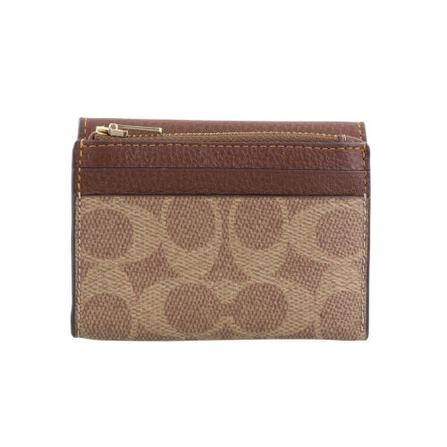 コーチ アウトレット 三つ折り財布 レディース カード ホルダー ウォレット・シグネチャー キャンバス ブラウン COACH OUTLET CZ034 IMXHE タン/ブラウン
