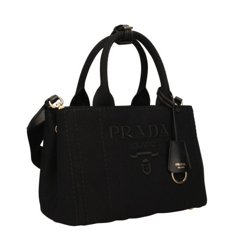 プラダ ハンドバッグ レディース CANAPA RICAMO ブラック PRADA 1BG464 V 8OK 2CYA F0002 NERO