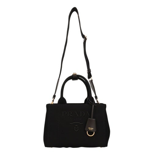 プラダ ハンドバッグ レディース CANAPA RICAMO ブラック PRADA 1BG464 V 8OK 2CYA F0002 NERO