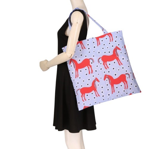 マリメッコ トートバッグ レディース ブルー marimekko 75356 535 Light Blue/Red/Black