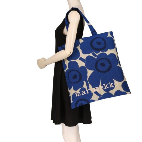 マリメッコ トートバッグ レディース ブルー marimekko 95321 655 Blue/Llight Green/Dark Blue
