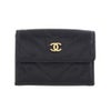 シャネル 三つ折り財布 レディース ブラック CHANEL AP5202 B23785 C3906 ブラック
