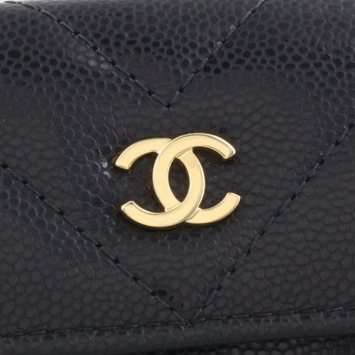 シャネル 三つ折り財布 レディース ブラック CHANEL AP5202 B23785 C3906 ブラック