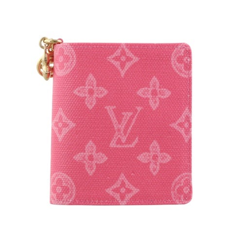 ルイヴィトン 二つ折り財布 モノグラム ポケットウォレット・ＬＶ チャーム ピンク LOUIS VUITTON M27680 Rose Ruban