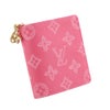 ルイヴィトン 二つ折り財布 モノグラム ポケットウォレット・ＬＶ チャーム ピンク LOUIS VUITTON M27680 Rose Ruban