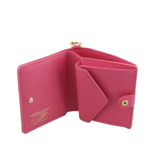 ルイヴィトン 二つ折り財布 モノグラム ポケットウォレット・ＬＶ チャーム ピンク LOUIS VUITTON M27680 Rose Ruban