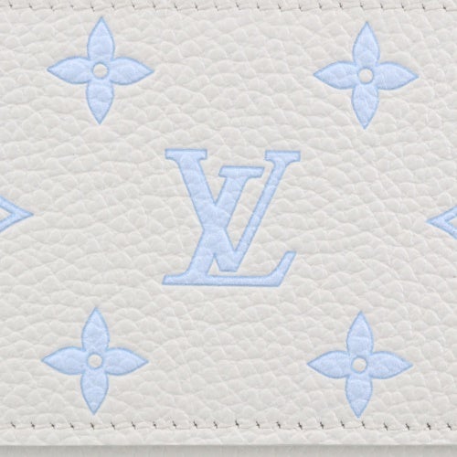 ルイヴィトン 二つ折り財布 モノグラム･エクリプス ポルトフォイユ・クレア ホワイト LOUIS VUITTON M28274 ミルキーホワイト/ブルー