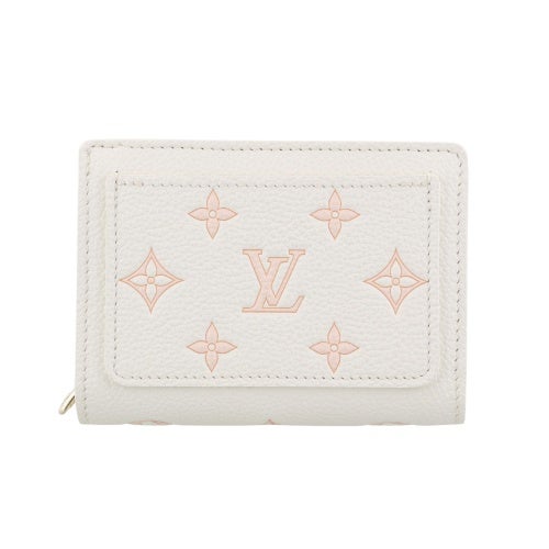 ルイヴィトン 二つ折り財布 モノグラム･エクリプス ポルトフォイユ・クレア ホワイト LOUIS VUITTON M28275 ミルキーホワイト/ピーチ