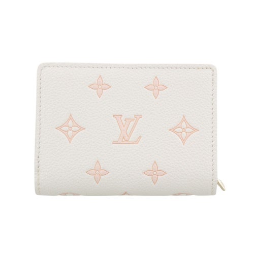 ルイヴィトン 二つ折り財布 モノグラム･エクリプス ポルトフォイユ・クレア ホワイト LOUIS VUITTON M28275 ミルキーホワイト/ピーチ