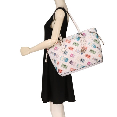 Michael Kors トートバッグ ホワイト/グリーン マイケルコース トートバッグ レディース ホワイト MICHAEL KORS