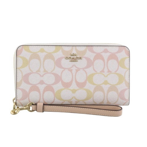 コーチ アウトレット 長財布 レディース ホワイト COACH OUTLET CEC22 IMM8C チョーク/ピンク