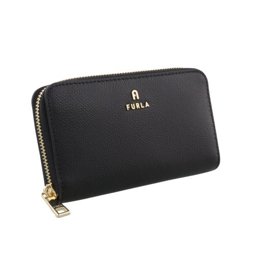 フルラ カードケース レディース CAMELIA M ZIP AROUND ブラック FURLA