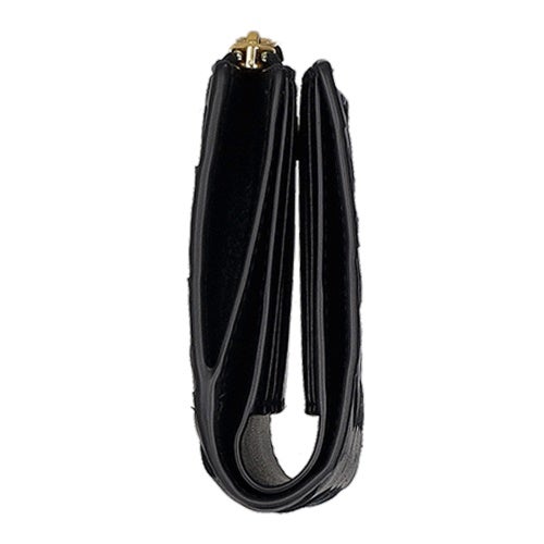 ボッテガヴェネタ 二つ折り財布 レディース マキシイントレチャート MAXI INTRECCIAT ブラック BOTTEGA VENETA 742330 V3UH2 8425