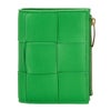 ボッテガヴェネタ 二つ折り財布 レディース マキシイントレチャート MAXI INTRECCIAT グリーン BOTTEGA VENETA 742698 V3UO3 3722