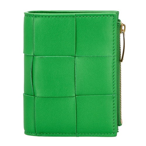 ボッテガヴェネタ 二つ折り財布 レディース マキシイントレチャート MAXI INTRECCIAT グリーン BOTTEGA VENETA 742698 V3UO3 3722