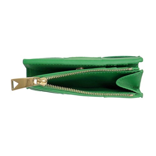 ボッテガヴェネタ 二つ折り財布 レディース マキシイントレチャート MAXI INTRECCIAT グリーン BOTTEGA VENETA 742698 V3UO3 3722