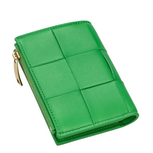 ボッテガヴェネタ 二つ折り財布 レディース マキシイントレチャート MAXI INTRECCIAT グリーン BOTTEGA VENETA 742698 V3UO3 3722