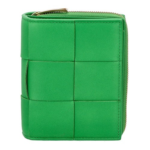 ボッテガヴェネタ 二つ折り財布 レディース マキシイントレチャート MAXI INTRECCIAT グリーン BOTTEGA VENETA 750253 V3UO1 3722