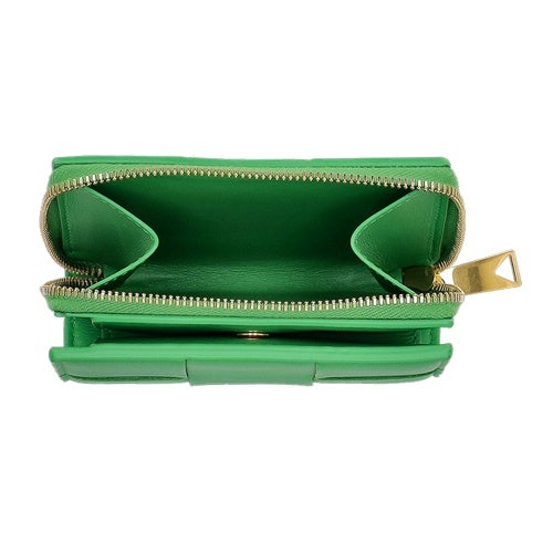 ボッテガヴェネタ 二つ折り財布 レディース マキシイントレチャート MAXI INTRECCIAT グリーン BOTTEGA VENETA 750253 V3UO1 3722