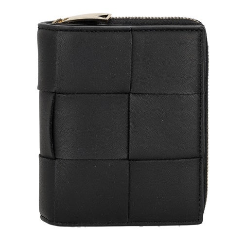 ボッテガヴェネタ 二つ折り財布 レディース マキシイントレチャート MAXI INTRECCIAT ブラック BOTTEGA VENETA 750253 V3UO1 8425