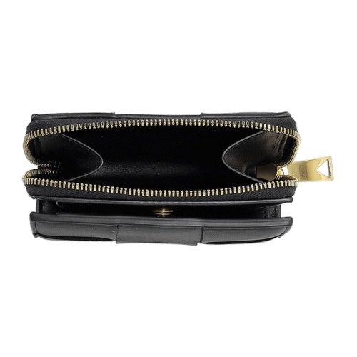 ボッテガヴェネタ 二つ折り財布 レディース マキシイントレチャート MAXI INTRECCIAT ブラック BOTTEGA VENETA 750253 V3UO1 8425