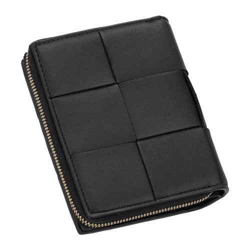 ボッテガヴェネタ 二つ折り財布 レディース マキシイントレチャート MAXI INTRECCIAT ブラック BOTTEGA VENETA 750253 V3UO1 8425