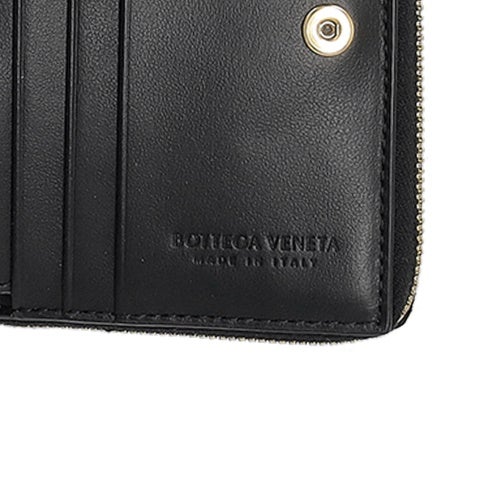 ボッテガヴェネタ 二つ折り財布 レディース マキシイントレチャート MAXI INTRECCIAT ブラック BOTTEGA VENETA 750253 V3UO1 8425