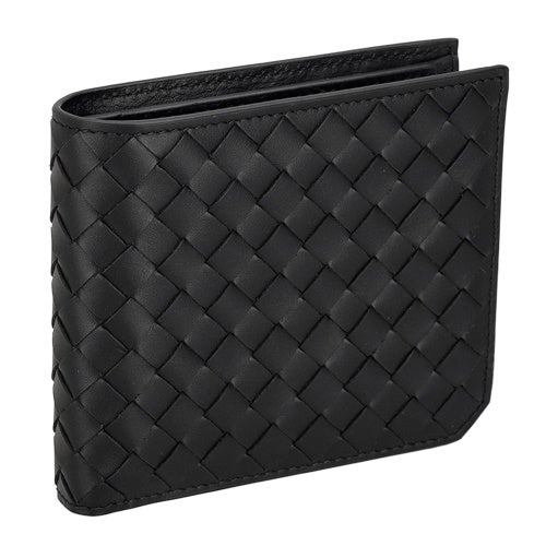 ボッテガヴェネタ 二つ折り財布 メンズ イントレチャート ブラック BOTTEGA VENETA 805654 V69G1 8803
