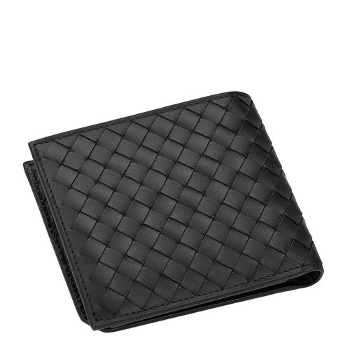 ボッテガヴェネタ 二つ折り財布 メンズ イントレチャート ブラック BOTTEGA VENETA 805654 V69G1 8803