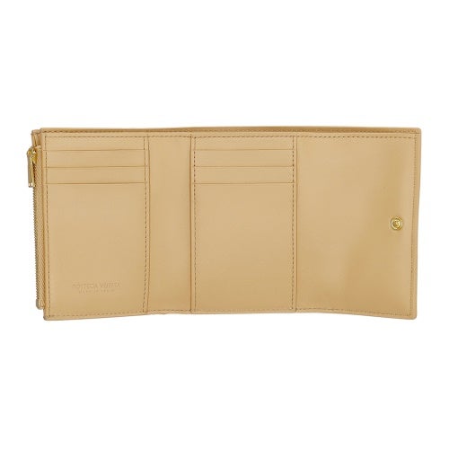 ボッテガヴェネタ 三つ折り財布 レディース マキシイントレチャート MAXI INTRECCIAT ベージュ BOTTEGA VENETA 651372 V3UO1 2700