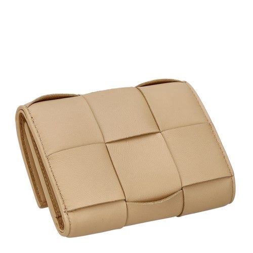 ボッテガヴェネタ 三つ折り財布 レディース マキシイントレチャート MAXI INTRECCIAT ベージュ BOTTEGA VENETA 651372 V3UO1 2700