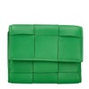 ボッテガヴェネタ 三つ折り財布 レディース マキシイントレチャート MAXI INTRECCIAT グリーン BOTTEGA VENETA 651372 V3UO1 3722