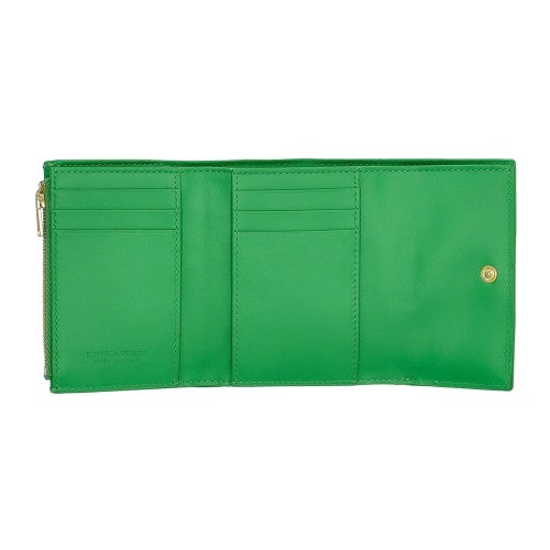 ボッテガヴェネタ 三つ折り財布 レディース マキシイントレチャート MAXI INTRECCIAT グリーン BOTTEGA VENETA 651372 V3UO1 3722