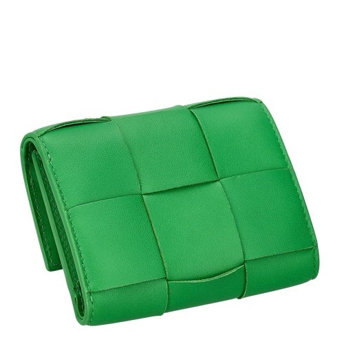 ボッテガヴェネタ 三つ折り財布 レディース マキシイントレチャート MAXI INTRECCIAT グリーン BOTTEGA VENETA 651372 V3UO1 3722