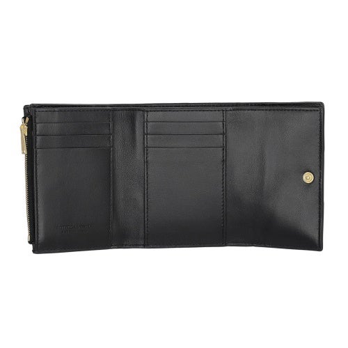 ボッテガヴェネタ 三つ折り財布 レディース マキシイントレチャート MAXI INTRECCIAT ブラック BOTTEGA VENETA 651372 V3UO1 8425