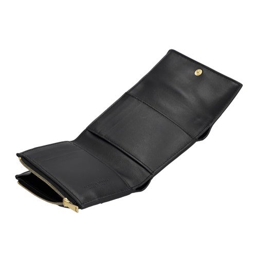 ボッテガヴェネタ 三つ折り財布 レディース マキシイントレチャート MAXI INTRECCIAT ブラック BOTTEGA VENETA 651372 V3UO1 8425
