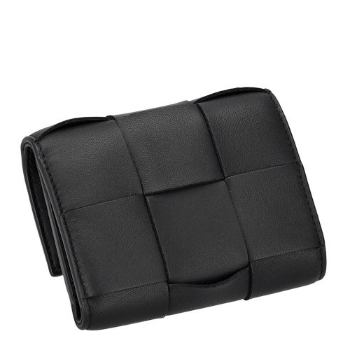 ボッテガヴェネタ 三つ折り財布 レディース マキシイントレチャート MAXI INTRECCIAT ブラック BOTTEGA VENETA 651372 V3UO1 8425