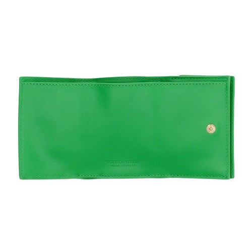 ボッテガヴェネタ 三つ折り財布 レディース イントレチャート グリーン BOTTEGA VENETA 666944 V3UH2 3722